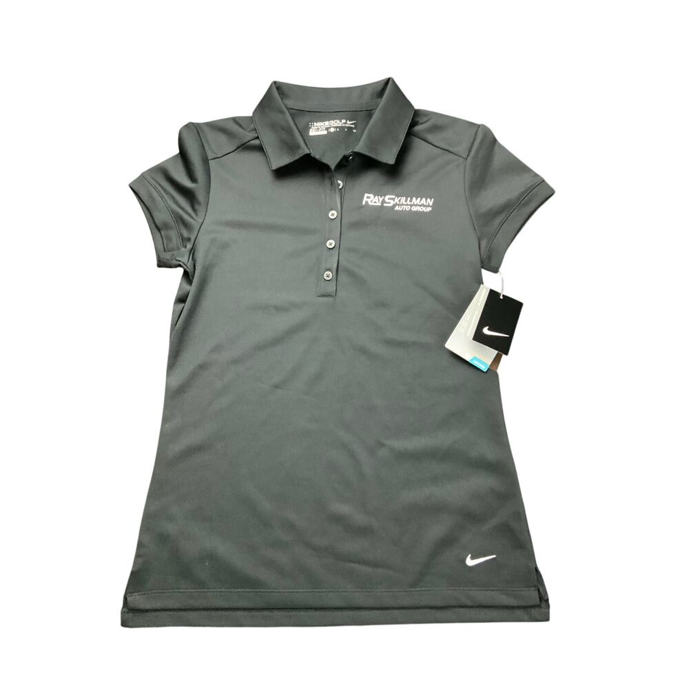 Nike Golf Dri-FIT Polo Shirt Womens Small Black Ray Skillman NWT Swoosh